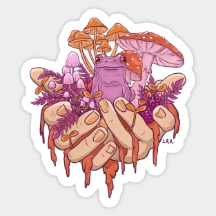 Sapphic Toadstool Frog Handful Sticker